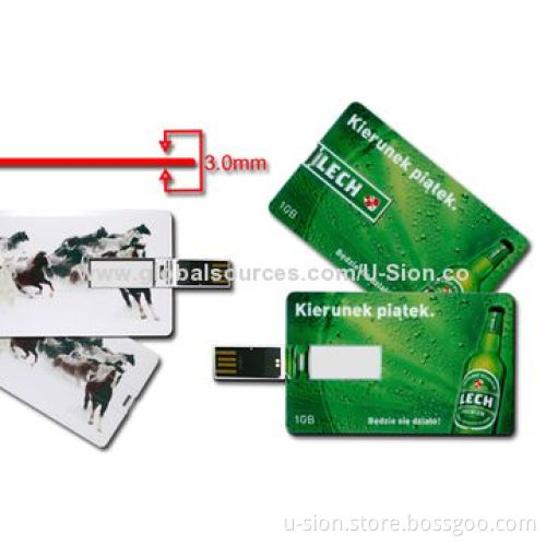 Credit Card USB Flash Drive with High-speed Toshiba Chip, Color Printing and 10 Years Data Retention